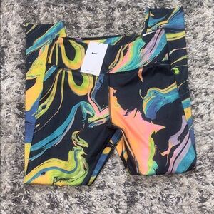 New Nike One Luxe Aurora Mid-Rise 7/8 Marbled Leggings Women’s Size Medium